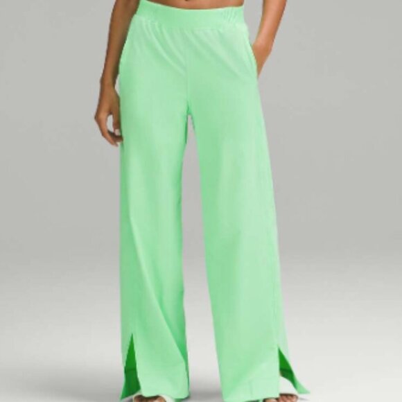 lululemon stretch woven wide leg high rise pant pistachio S NWOT neon green - Picture 1 of 11